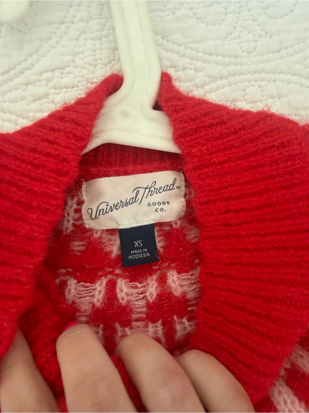 Universal Thread Red Fair Isle Button-Up Cardigan - Picture 2 of 3